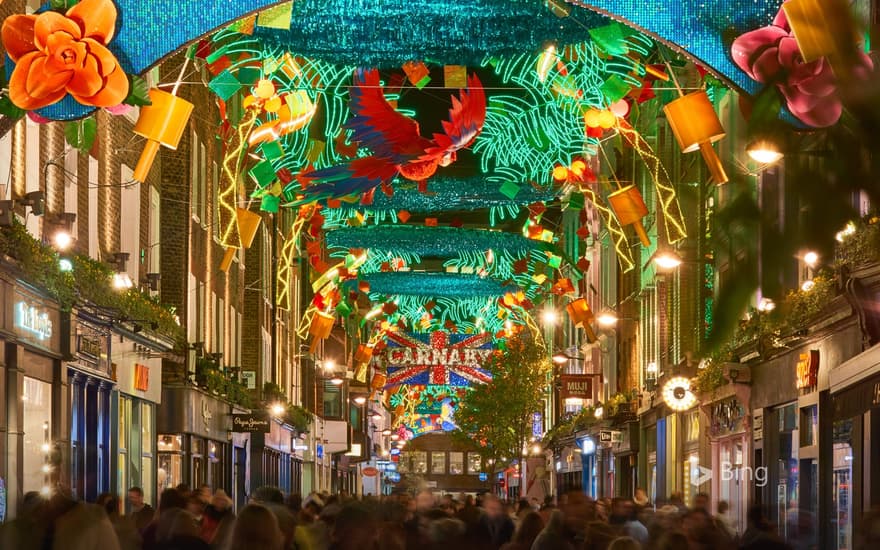 Christmas lights in Carnaby Street, London