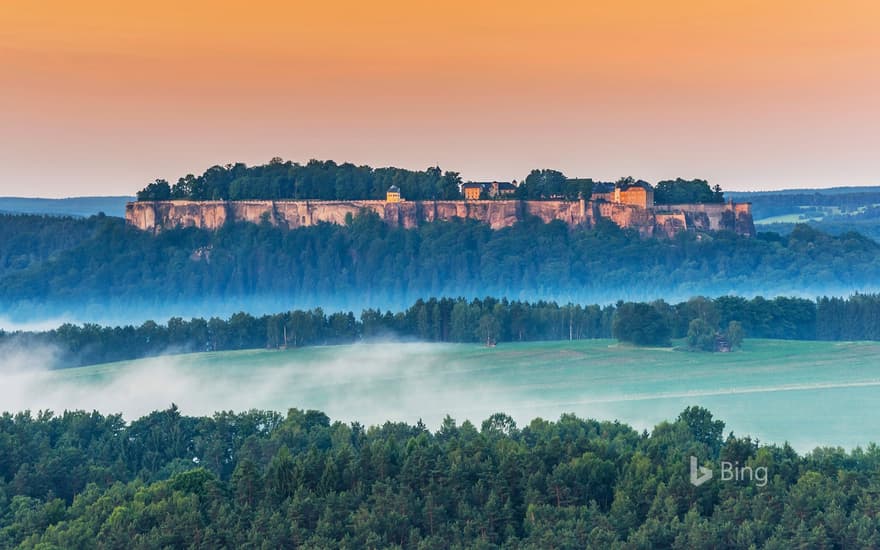 Königstein Fortress, near Dresden, Saxon Switzerland, Saxony, Germany