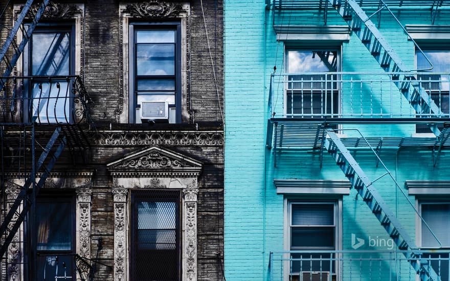 Building exterior on First Avenue in Manhattan, New York City