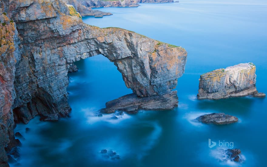 Green Bridge of Wales in Pembrokeshire Coast National Park, Wales