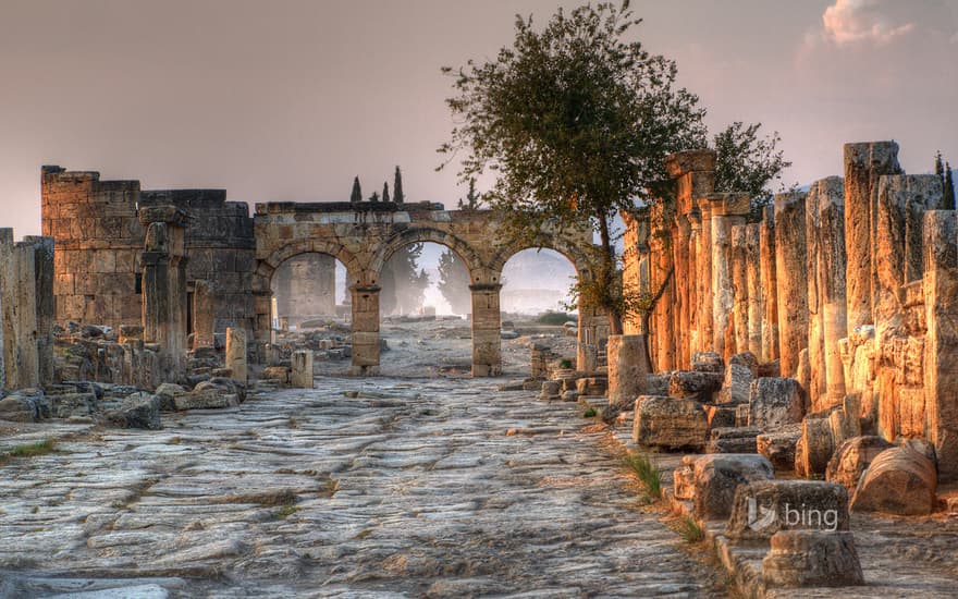 Ancient city of Hierapolis, adjacent to Pamukkale, Turkey