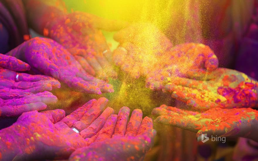 People celebrating Holi festival in India