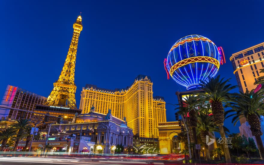 Las Vegas Strip at dusk, Las Vegas, USA