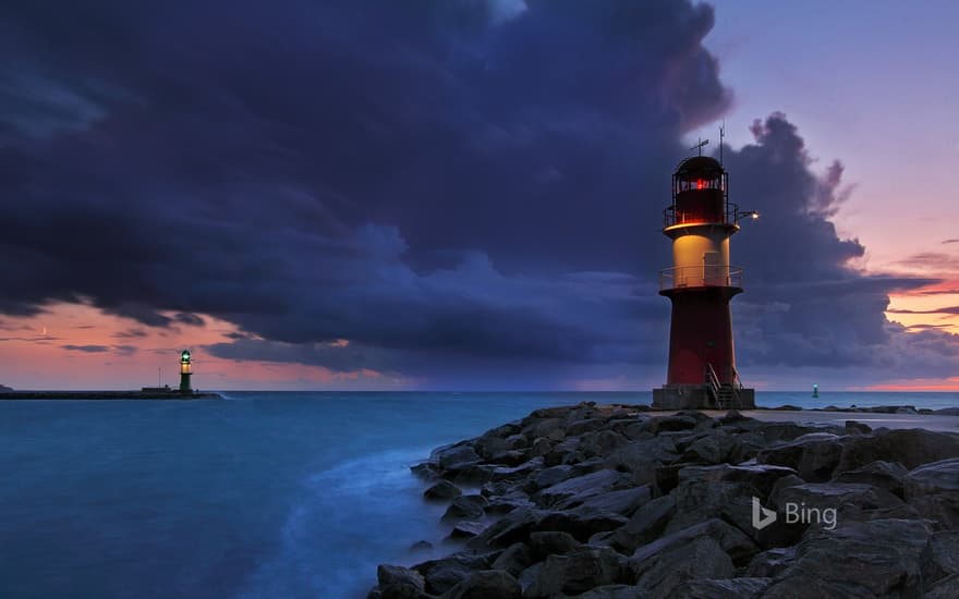 The lighthouses of Warnemünde, Rostock, Mecklenburg-Vorpommern, Gemany