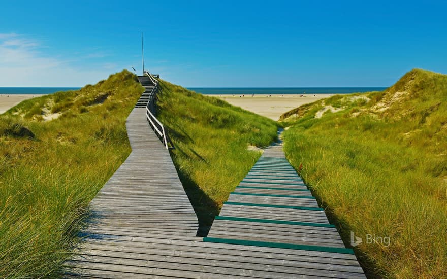 A boardwalk in Norddorf on Amrum Island, Germany