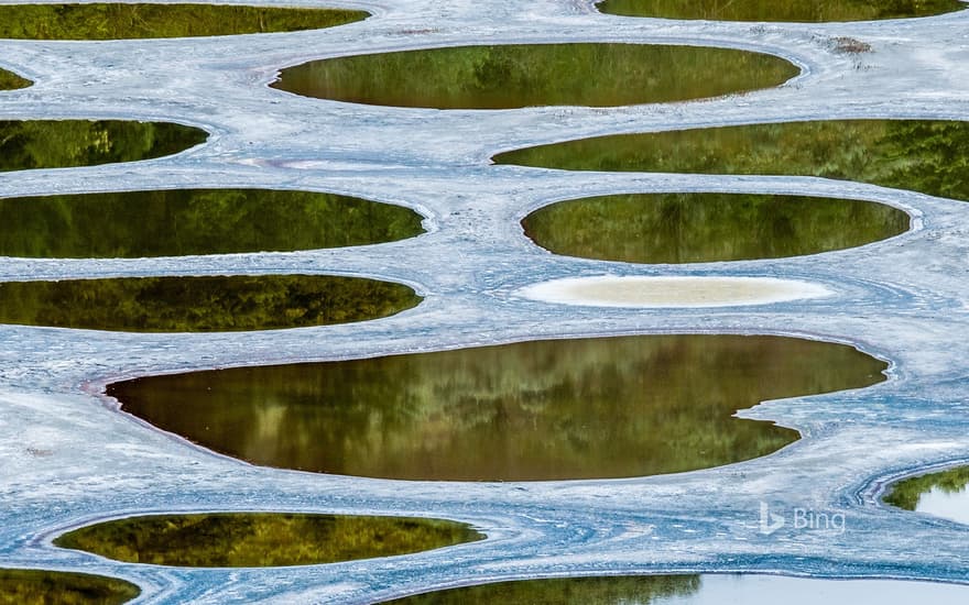 Spotted Lake, near Osoyoos, B.C., Canada