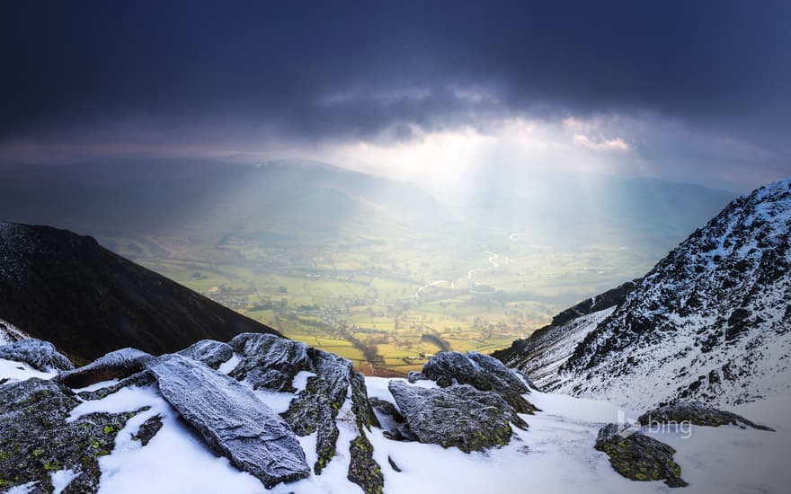 Looking down to St John's in the Vale, Lake District