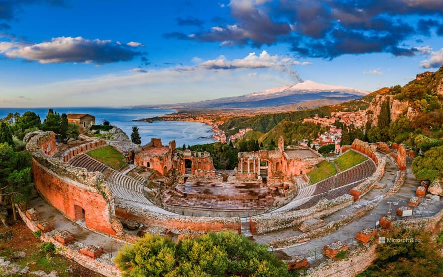 Ancient theatre of Taormina, Sicily, Italy