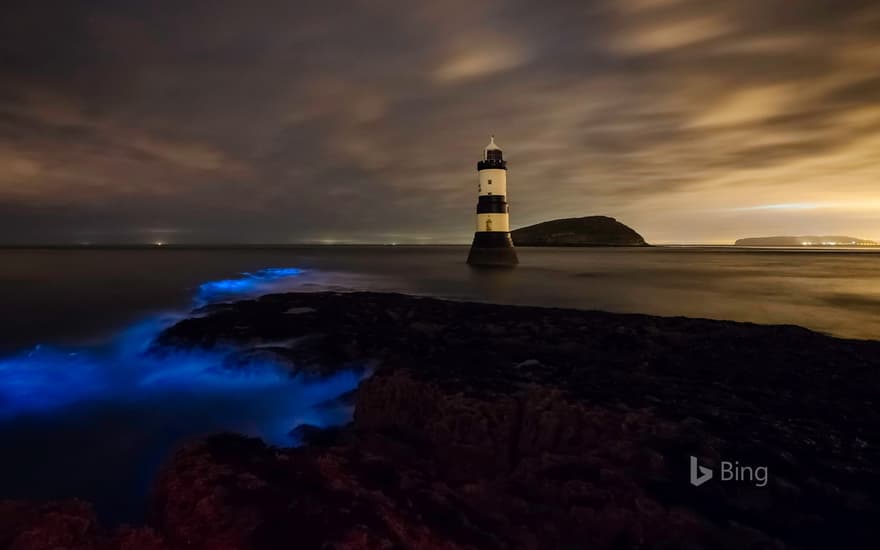 Trwyn Du Lighthouse in Anglesey off the northwest coast of Wales